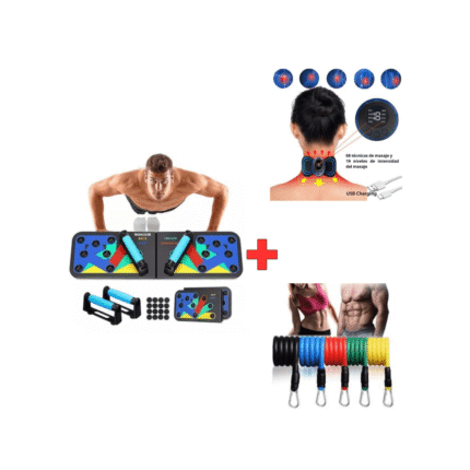 Combo Tabla Push + Banda + Masajeador de Cuello