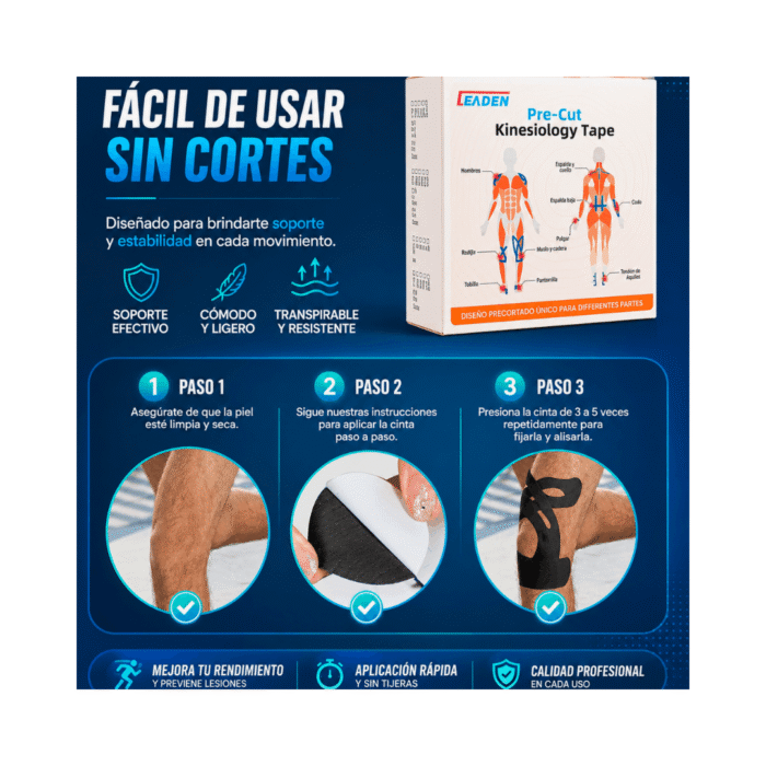 Cinta Kinesiologica Precortada Rodilla Tape - Image 2